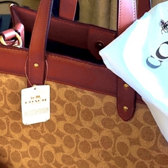 COACH TAN TRUFFLE /RUST LARGE CROSSBODY BAG NWT final price - Picture 10 of 17